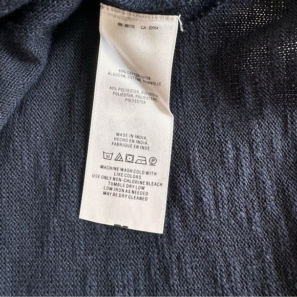 Anthro Akemi + Kin Tunic Savin Embroidered Side Slit Blue Small Knit Sweater XS - Picture 5 of 10